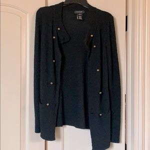 Warm, cozy, cute black button down sweater